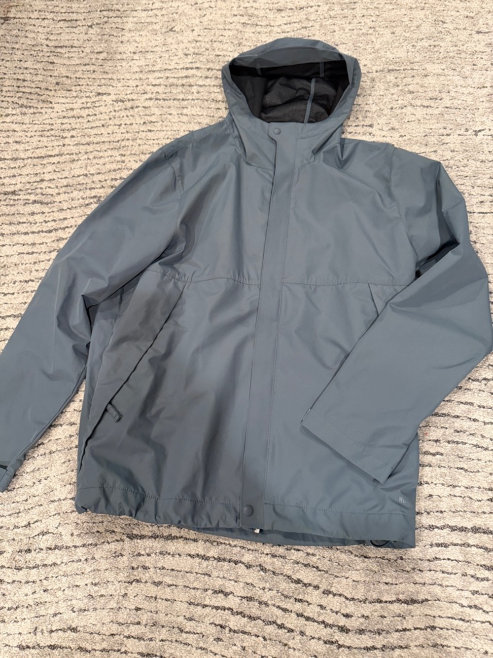 Hollister Men's Hooded Rain Jacket - Gray Blue